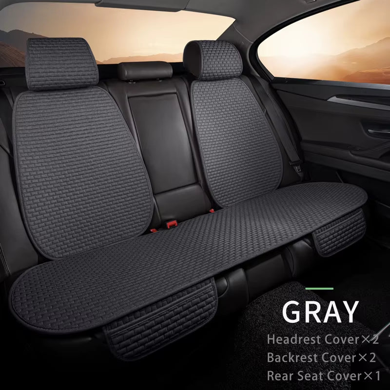 Cotton Linen Car Seat Cover anti Sweat Dog Seat Cover Full Set Breathable Car Seat Protector 4 Seasons Interior Car Accessories