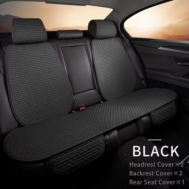 Cotton Linen Car Seat Cover anti Sweat Dog Seat Cover Full Set Breathable Car Seat Protector 4 Seasons Interior Car Accessories