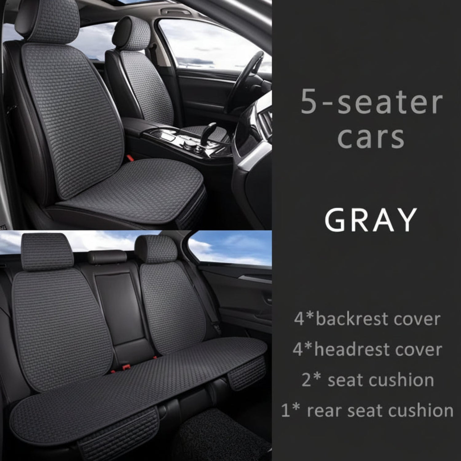 Cotton Linen Car Seat Cover anti Sweat Dog Seat Cover Full Set Breathable Car Seat Protector 4 Seasons Interior Car Accessories