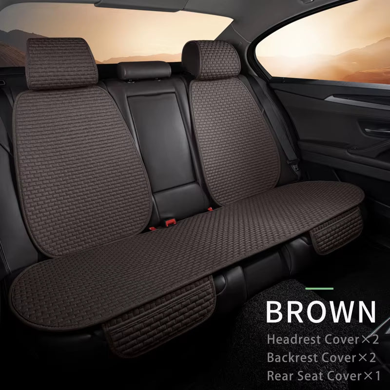 Cotton Linen Car Seat Cover anti Sweat Dog Seat Cover Full Set Breathable Car Seat Protector 4 Seasons Interior Car Accessories