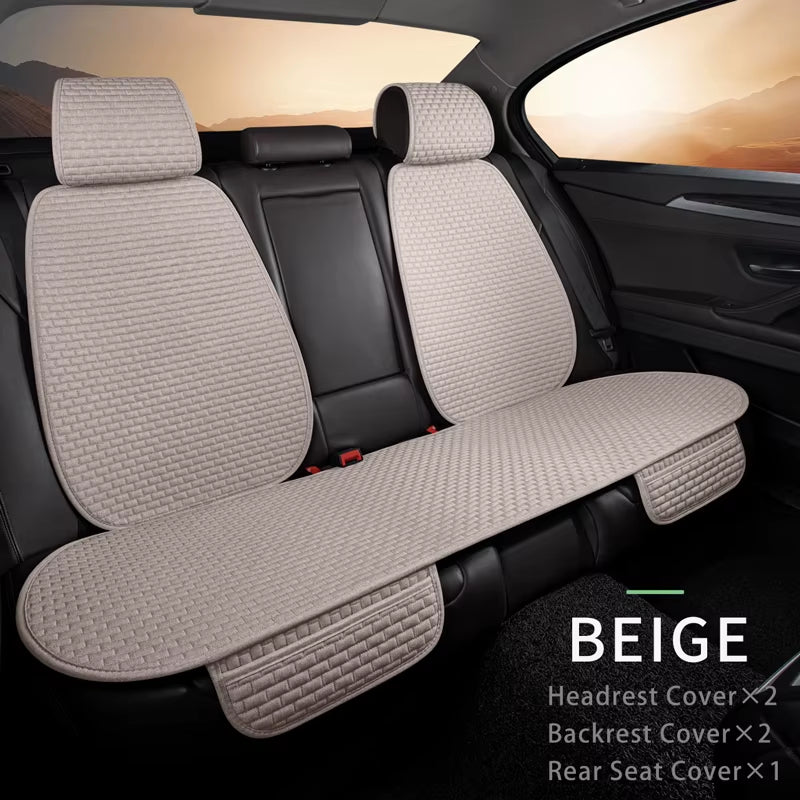 Cotton Linen Car Seat Cover anti Sweat Dog Seat Cover Full Set Breathable Car Seat Protector 4 Seasons Interior Car Accessories