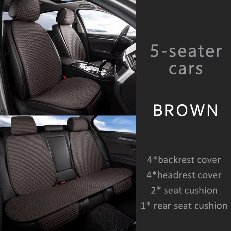 Cotton Linen Car Seat Cover anti Sweat Dog Seat Cover Full Set Breathable Car Seat Protector 4 Seasons Interior Car Accessories