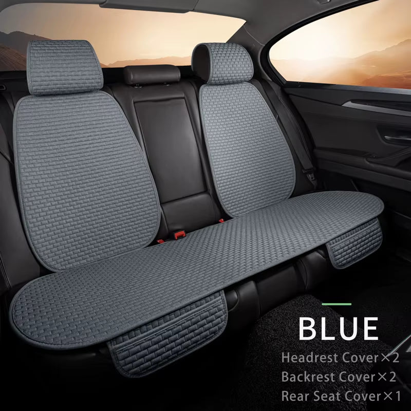 Cotton Linen Car Seat Cover anti Sweat Dog Seat Cover Full Set Breathable Car Seat Protector 4 Seasons Interior Car Accessories